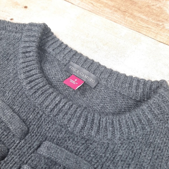 NWT Vince Camuto Lace Through Pullover Sweater, Gray | Sz S - Picture 3 of 10